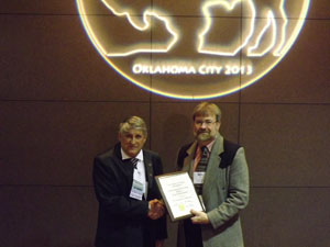 Tim DeBoodt receiving SRM award