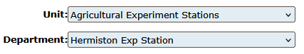 Unit = Agricultural Experiment Stations. Department = Hermiston Exp Station