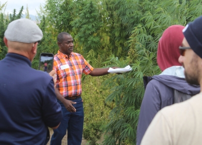 Dr. Everald McLennon leads a group discussing hemp.  Photo: Zak Keeney/For the Herald and News