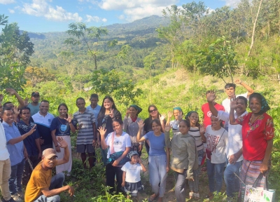 Melissa Fery's trip to Timor-Leste included a farm tour. Credit: Elisa Gusmao