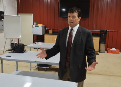 Steve Young in the newly constructed berry storage and processing research facility at NWREC. Photo: Mitch Lies