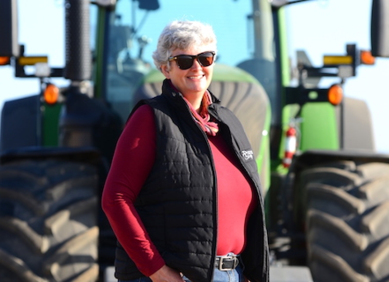 Helle Ruddenklau owns and operates Ruddenklau Farms with her husband Bruce Ruddenklau in Amity, Ore. Her family primarily grows tall fescue and perennial rye grass seed, but mixes in other commodities.(Courtesy Lynn Howlett)