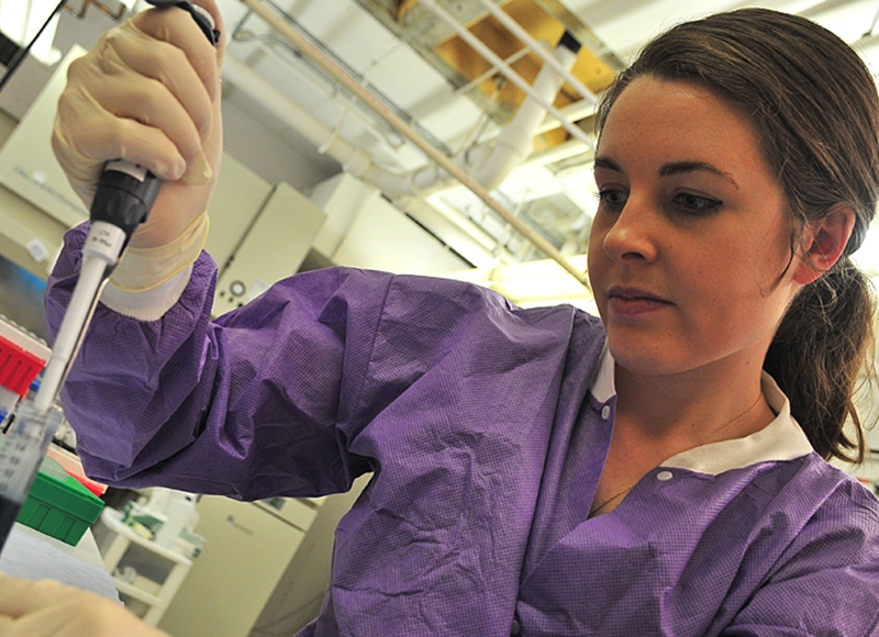 student doing research in a lab