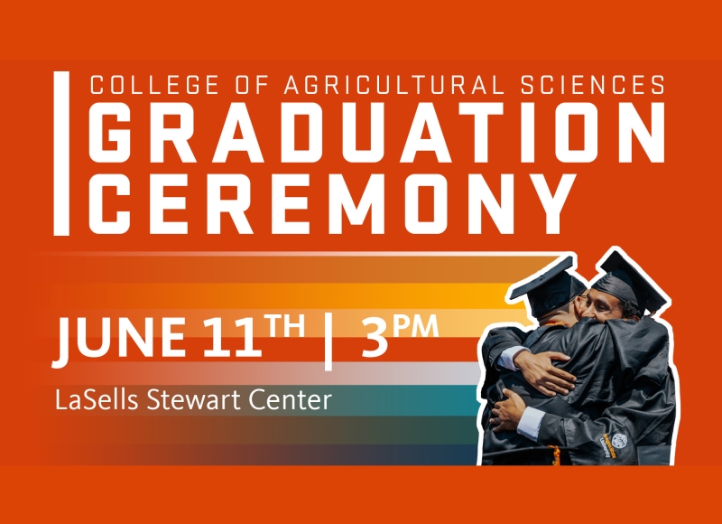Graduation Ceremony, June 11 at 3pm in the LaSells Stewart Center
